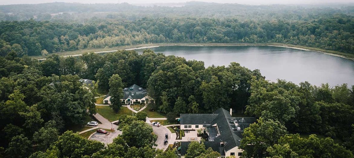 rose hill center aerial drone photo