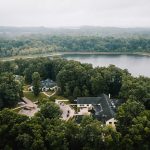 rose hill center aerial drone photo