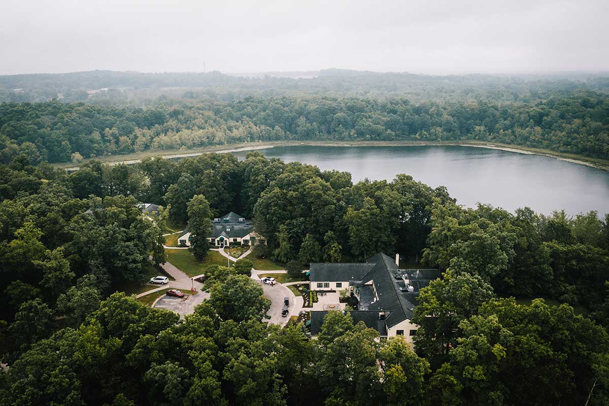 rose hill center aerial drone photo